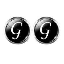 Load image into Gallery viewer, Men's Fashion A-Z Single Alphabet Cufflinks Silver Color Letter Cuff Button for Male Gentleman Shirt Wedding Cuff Links Gifts
