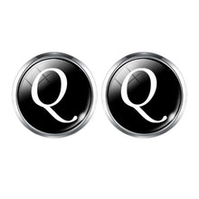 Load image into Gallery viewer, Men's Fashion A-Z Single Alphabet Cufflinks Silver Color Letter Cuff Button for Male Gentleman Shirt Wedding Cuff Links Gifts
